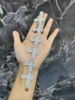 Iced Cross-Link Bracelet – Bold Statement Piece