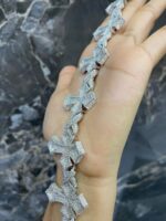 Iced Cross-Link Bracelet – Bold Statement Piece - Image 2