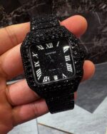 Black Iced Square Watch – Full Stealth Luxury Edition - Image 2