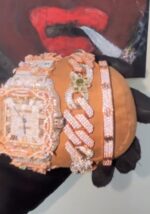 Cartier Iced Square Watch & Bracelet Combo – Rose Gold Luxury Set - Image 4