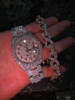 Rolex Diamond-Studded Watch with Rose Gold Bracelet Set - Image 4