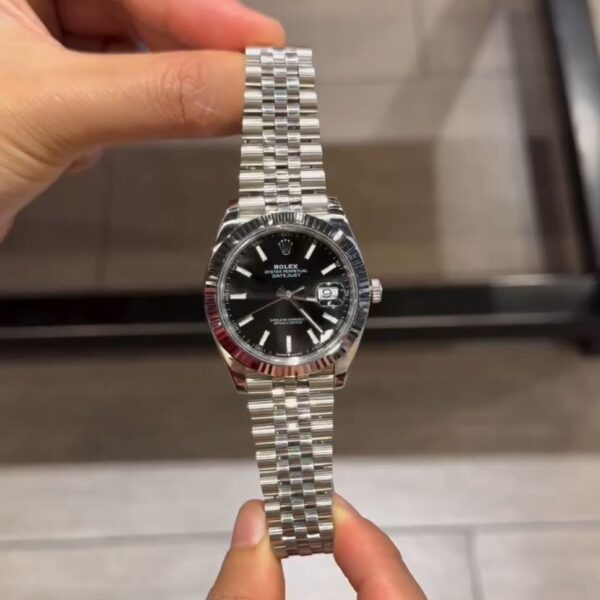 Rolex Datejust Stainless Steel Watch (Black Dial & Jubilee Bracelet)