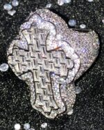 Iced Cross Statement Ring (Full Diamond Finish – Silver Tone)