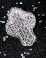 Iced Cross Statement Ring (Full Diamond Finish – Silver Tone) - Image 3