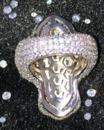 Iced Cross Statement Ring (Full Diamond Finish – Silver Tone) - Image 4