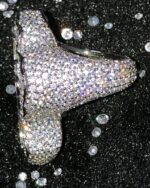 Iced Cross Statement Ring (Full Diamond Finish – Silver Tone) - Image 5