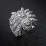Luxury Iced Bow Knot Ring (Full Diamond Finish – Silver Tone) - Image 2