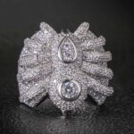 Luxury Iced Bow Knot Ring (Full Diamond Finish – Silver Tone)