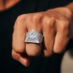 Iced Pyramid Statement Ring (Baguette & Round Stone Design – Silver Tone) - Image 2