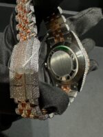Rolex Datejust Fully Iced Roman Dial Watch (Two-Tone Rose Gold & Silver) - Image 4