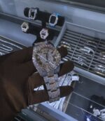 Rolex Datejust Fully Iced Silver Watch (Roman Dial – Full Diamond Finish) - Image 3