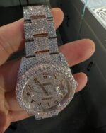 Rolex Datejust Fully Iced Arabic Dial Watch (Silver – Full Diamond Finish)