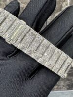 Cartier Santos Full White Ice Diamond Watch with Arabic Dial - Image 3