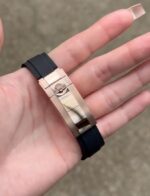 Luxe Aura Diamond Chronograph Rubber Strap Watch - Image 2