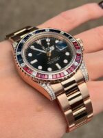 Rolex GMT-Master II Everose Rainbow Bezel Diamond Luxury Watch - Image 2