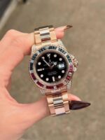 Rolex GMT-Master II Everose Rainbow Bezel Diamond Luxury Watch - Image 3
