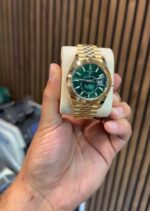 Rolex Sky-Dweller Gold Green Dial Jubilee Luxury Watch - Image 4