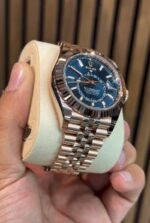 Rolex Sky-Dweller Everose Gold Blue Dial Jubilee Luxury Watch - Image 3