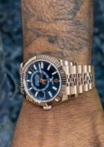 Rolex Sky-Dweller Everose Gold Blue Dial Jubilee Luxury Watch