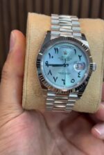 Rolex Day-Date Ice Blue Arabic Dial Jubilee Luxury Watch