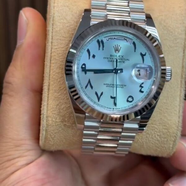 Rolex Day-Date Ice Blue Arabic Dial Jubilee Luxury Watch