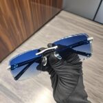 Cartier Iced Rimless Blue Lens Luxury Sunglasses