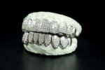 Iced-Out Diamond Grillz Set White Gold Finish - Image 3