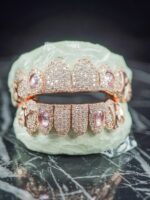 Louis Vuitton Iced-Out Rose Gold Designer Grillz Set