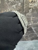 Cartier Santos Full Iced-Out Diamond Silver Dial Luxury Watch - Image 2