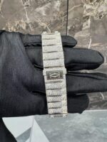 Cartier Santos Full Iced-Out Diamond Silver Dial Luxury Watch - Image 3