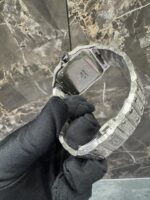 Cartier Santos Iced-Out Diamond Ice Blue Dial Luxury Watch - Image 5