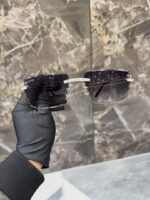 Cartier Iced-Out Rimless Black Lens Luxury Sunglasses