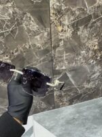 Cartier Iced-Out Rimless Black Lens Luxury Sunglasses - Image 5