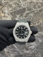 Rolex Sky-Dweller Iced-Out Diamond Black Dial Oysterflex Luxury Watch