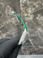 Cartier Santos Full White Ice Diamond Watch with Green Dial and Green Leather Strap - Image 5