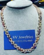 SV Jewelries Multi-Colored Diamond & Gemstone Necklace