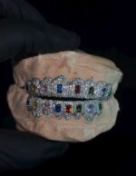 Rainbow Baguette Iced Grillz - Multicolor Baguette Bustdown Grill Set