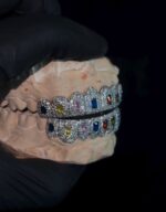 Rainbow Baguette Iced Grillz - Multicolor Baguette Bustdown Grill Set - Image 2