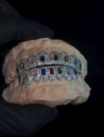 Rainbow Baguette Iced Grillz - Multicolor Baguette Bustdown Grill Set - Image 4