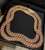 Rose Gold Cuban Link Diamond Necklace