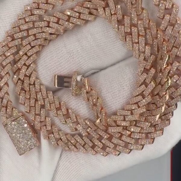 Rose Gold Diamond Bustdown Link Chain