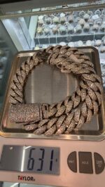 Iced Out Cuban Link Chain with Diamond Clasp - Image 2