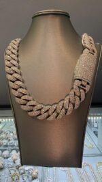 Iced Out Cuban Link Chain with Diamond Clasp