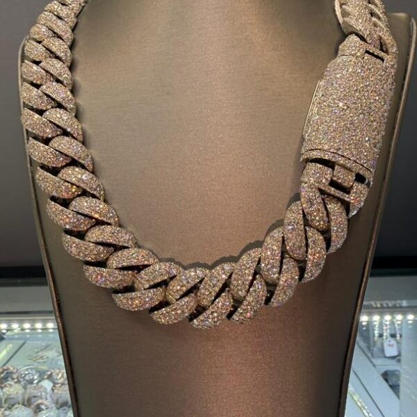 Iced Out Cuban Link Chain with Diamond Clasp