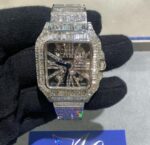 Baguette Diamond Iced Cartier Tank Watch