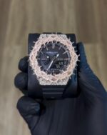 Iced-Out G-Shock Casio with Rose Gold and VVS Diamonds