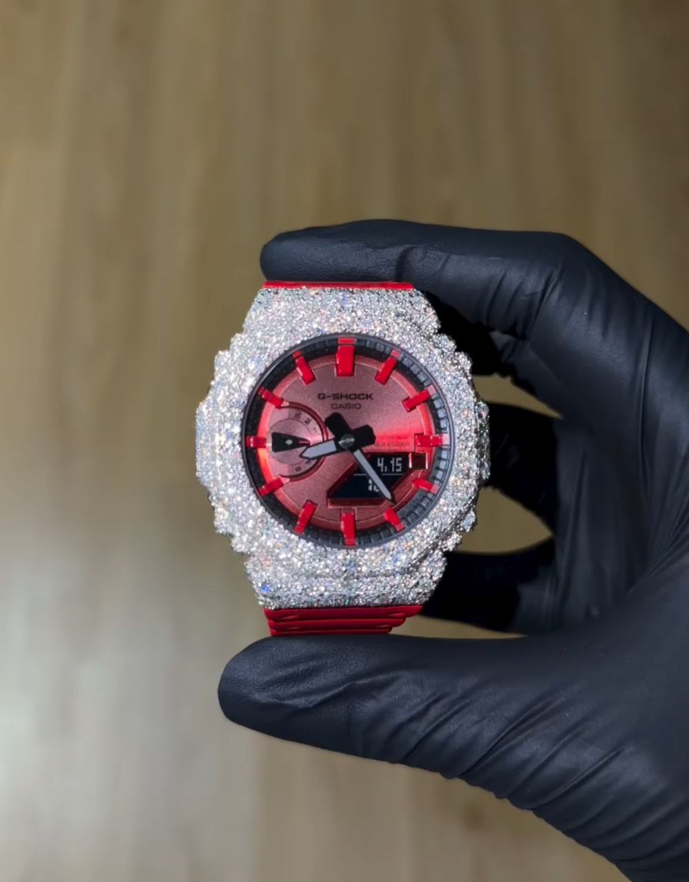 WhatsApp Image 2026-04-28 at 8.05.31 PM Iced Out Red G-Shock with VVS Diamonds - Image 1