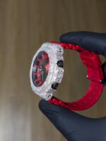 Iced Out Red G-Shock with VVS Diamonds - Image 4