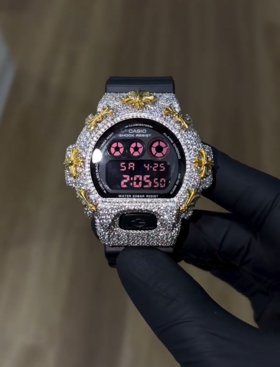 WhatsApp Image 2026-04-28 at 8.08.21 PM Iced Out G-Shock with Gold Bee Accent - Image 1