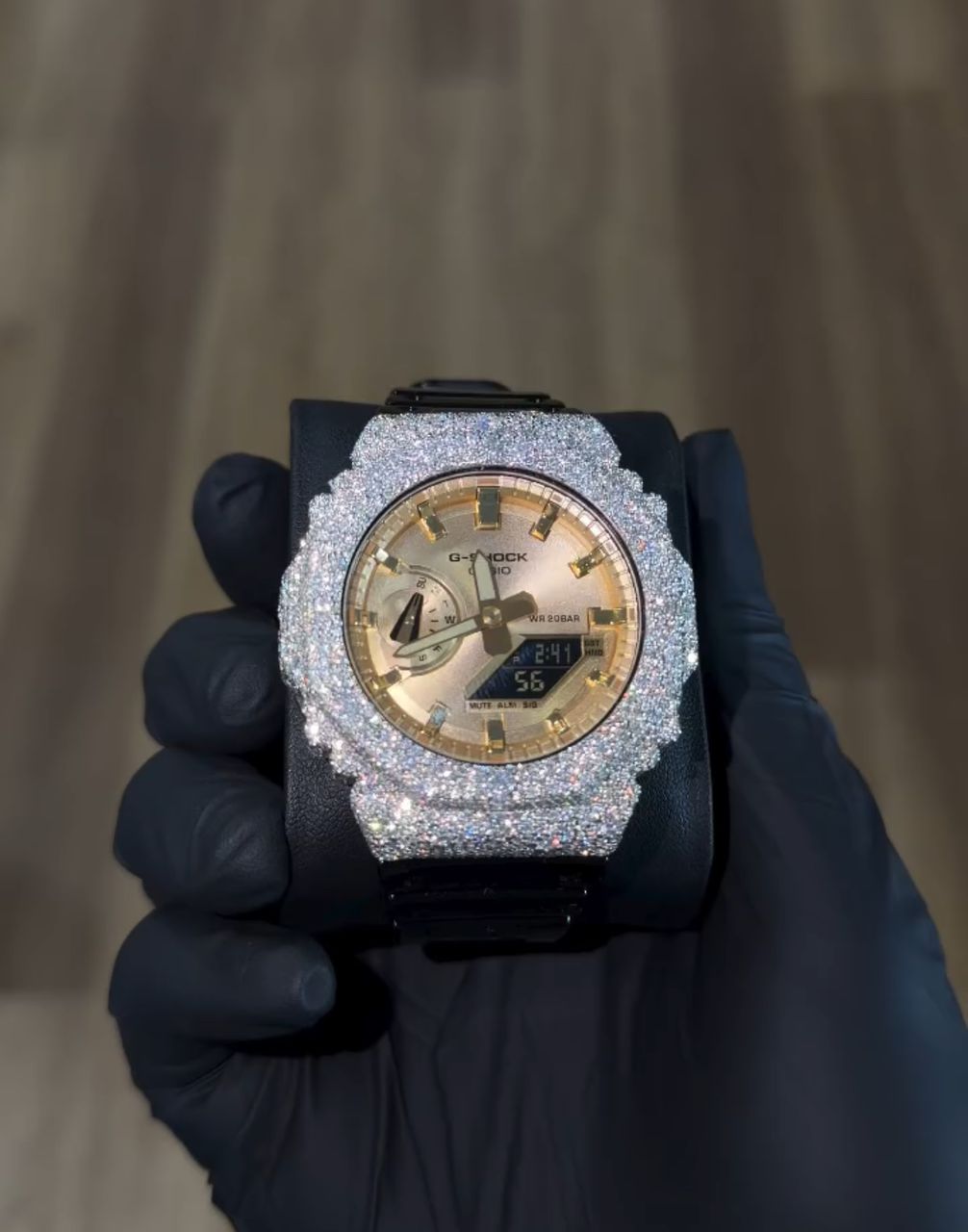 WhatsApp Image 2026-04-28 at 8.12.17 PM Iced Out G-Shock with Rose Gold Accent - Image 1